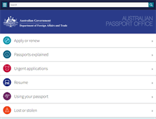 Tablet Screenshot of passports.gov.au